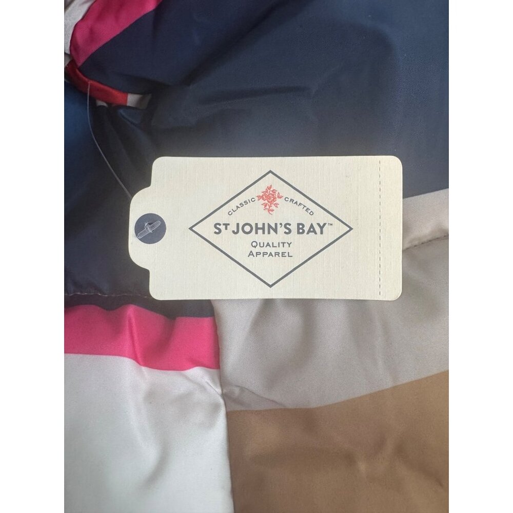 2/$30 NWT St. John's Bay Medium Striped Puffer Jacket Multicolor - Picture 10 of 15